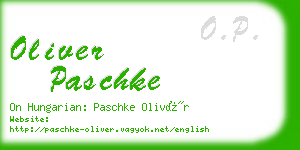 oliver paschke business card